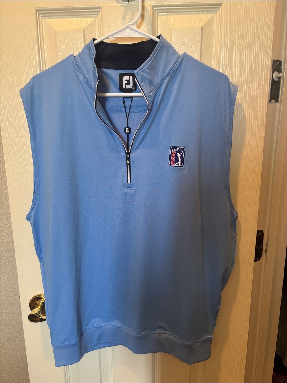 NWT FootJoy Men's PGA Tour Half-Zip Golf Vest - Lagoon Blue (Size M) #25203